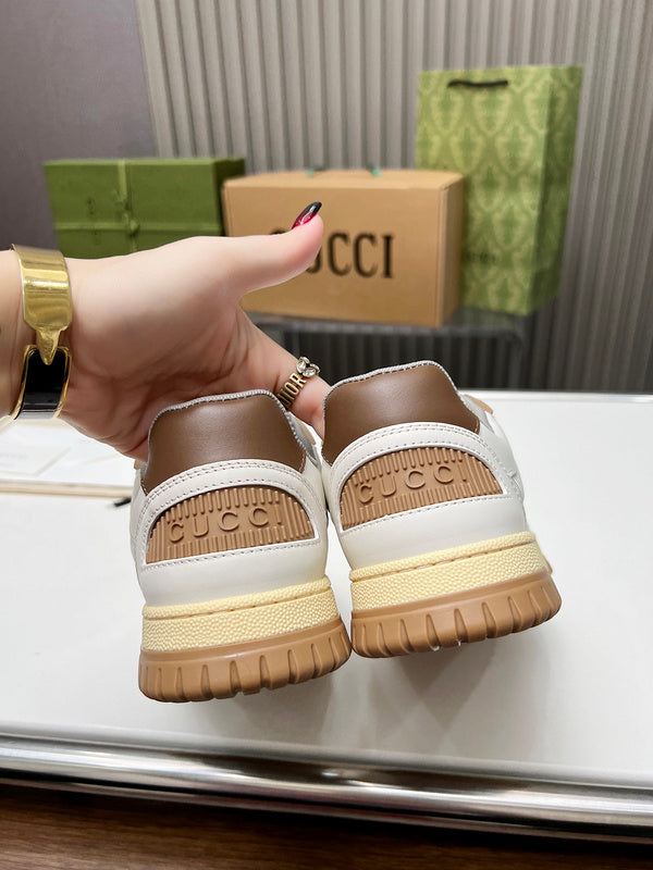 Gucci stone beige luxury sneakers view 4 chunky sole construction