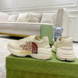 Gucci neutral cream luxury sneakers view 7 signature lace-up style