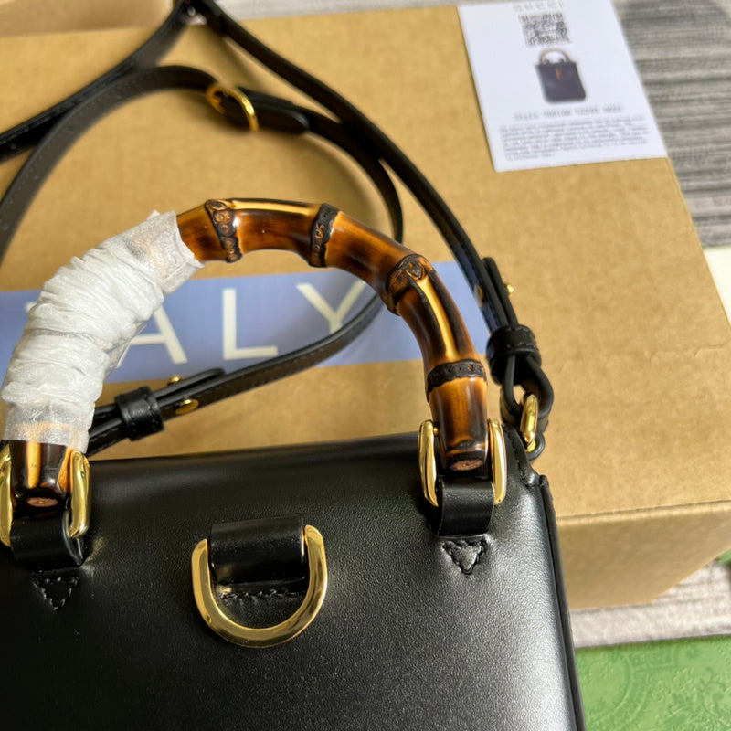 Side profile of sleek signature women's handbag – women's luxury accessory