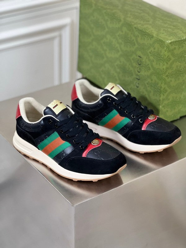 Gucci classic monochrome luxury sneakers view 8 heritage-inspired look