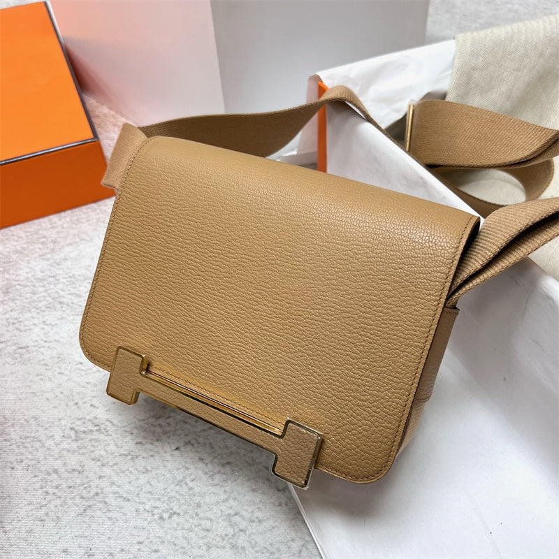 Side view of contemporary structured handbag
