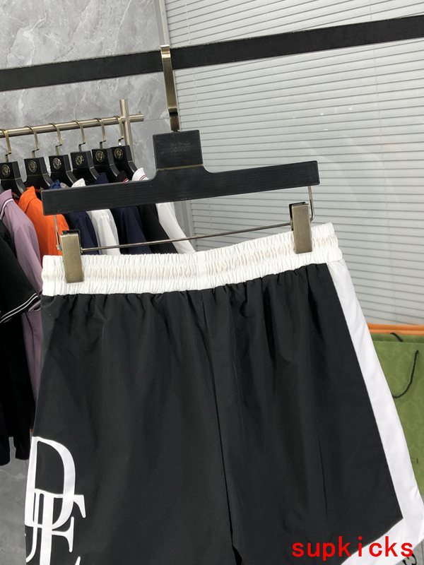 Front view of Rhude luxury clothing with label-forward styling