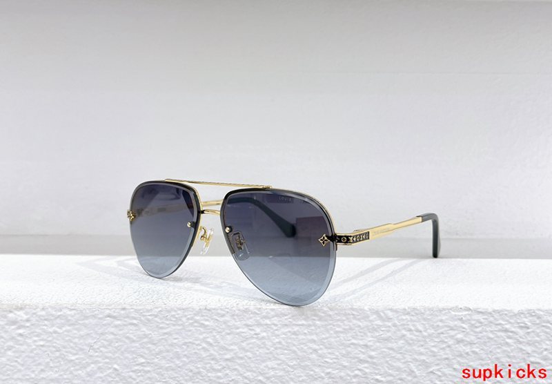 Close-up detail view of Louis Vuitton unisex sunglasses