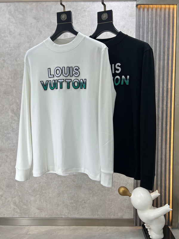 Close-up detail shot of Louis Vuitton luxury clothing with monogram-inspired silhouette