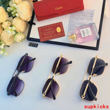 Close-up detail view of Cartier unisex sunglasses