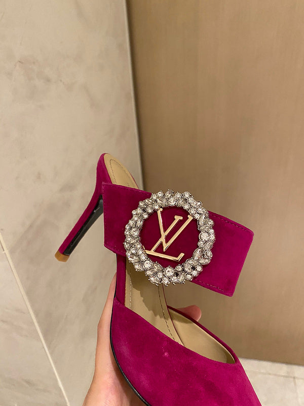 Louis Vuitton Black Bow-Detail Flats - Side Profile View