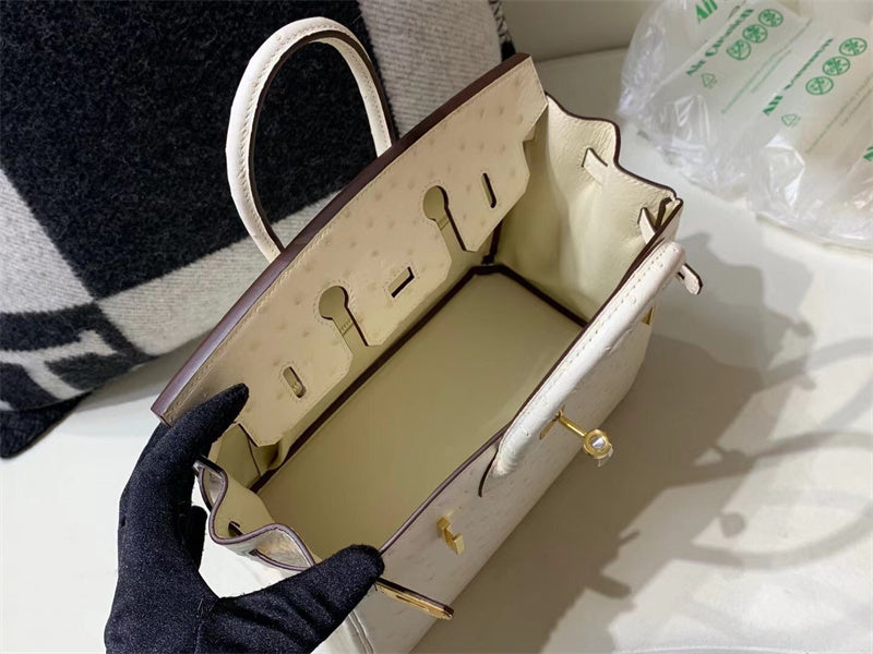 Side view of clean-lined structured handbag