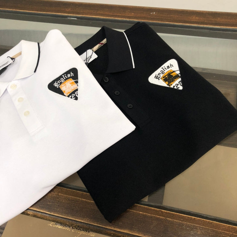 Side profile of Polo cotton polo shirt with signature branding