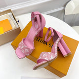 Louis Vuitton shoes Style 386 - back heel detail (alternate angle)