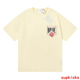 Front view of Rhude luxury clothing with streetwear-inspired cut