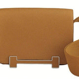 Side view of sophisticated structured handbag