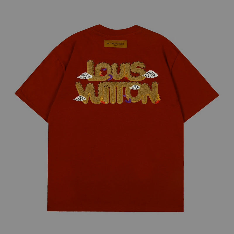 Full styled look of Louis Vuitton cotton t-shirt with tailored silhouette