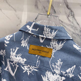 Side profile of Louis Vuitton luxury clothing with label-forward styling