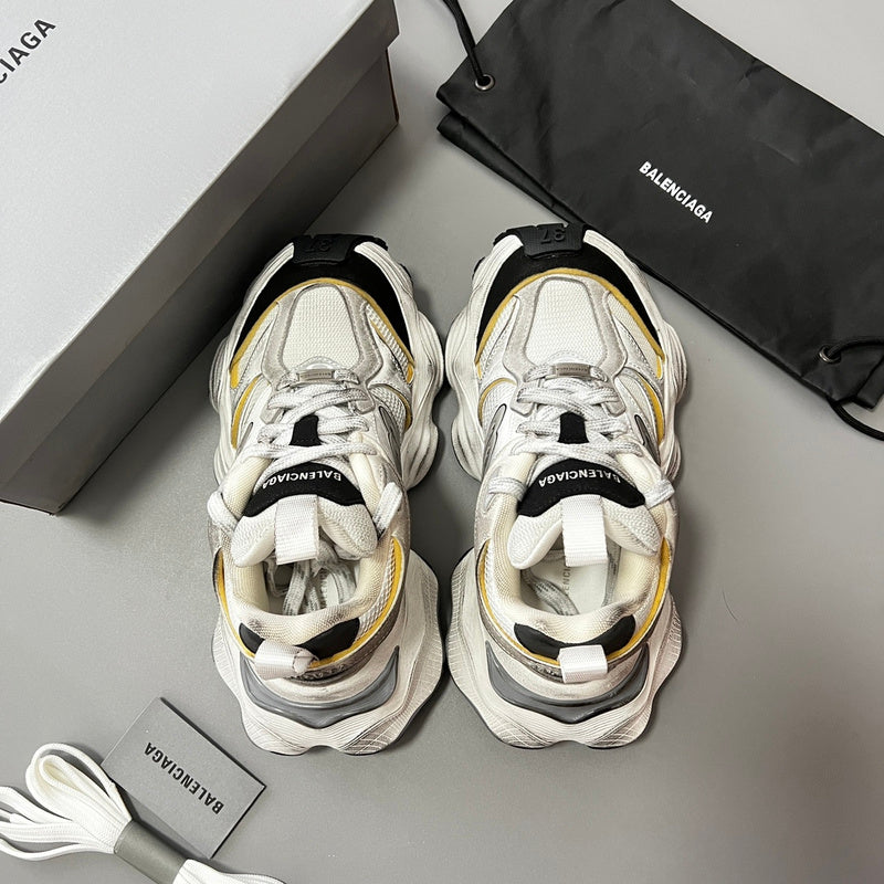 Balenciaga Black Slip-On Sneakers - Close-Up Texture View