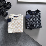 Side profile of Louis Vuitton luxury clothing with logo-detail design