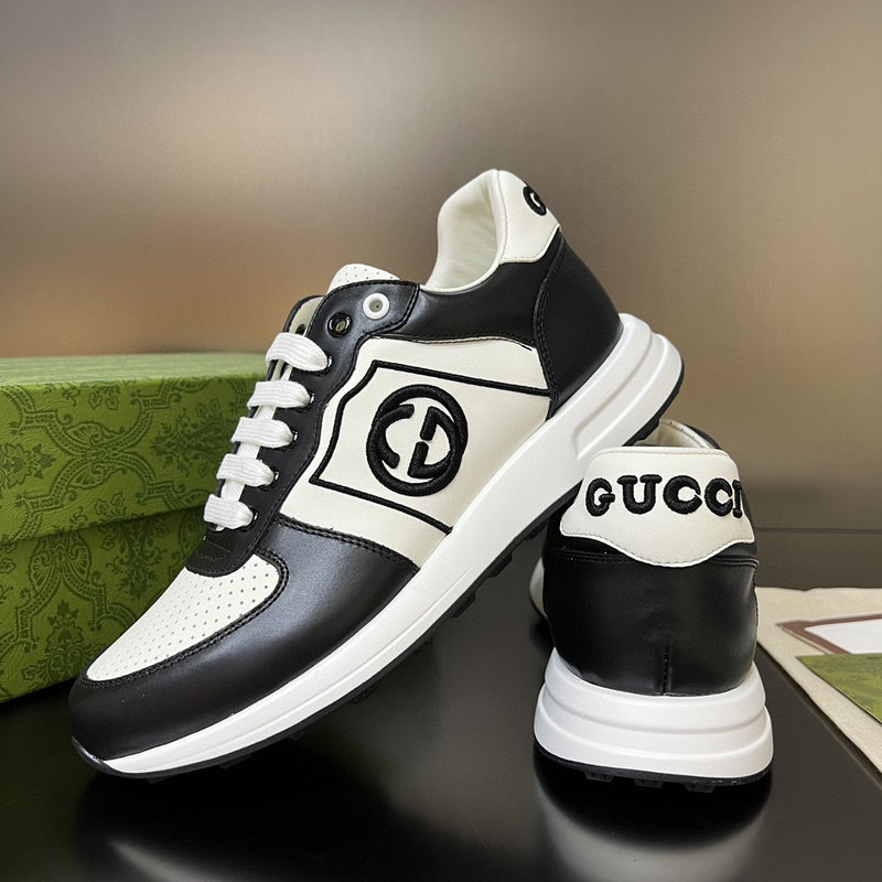 Gucci soft grey luxury sneakers view 5 chunky sole construction