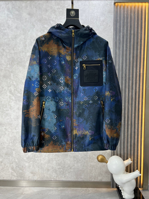 Front view of Louis Vuitton luxury clothing with runway-inspired design