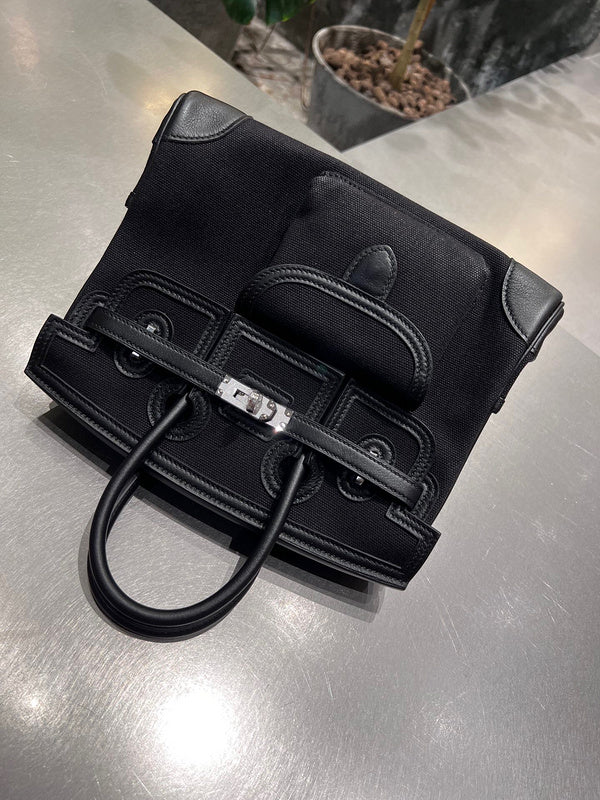 Side view of graceful structured handbag