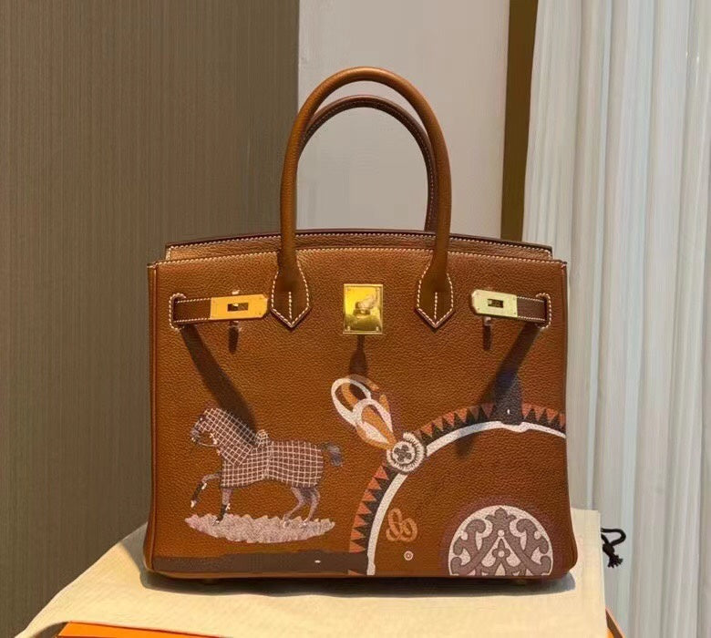 Side view of smart structured handbag