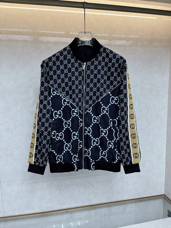 Back view of Gucci luxury clothing with logo-detail design