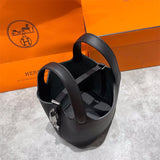 Side view of contemporary structured handbag