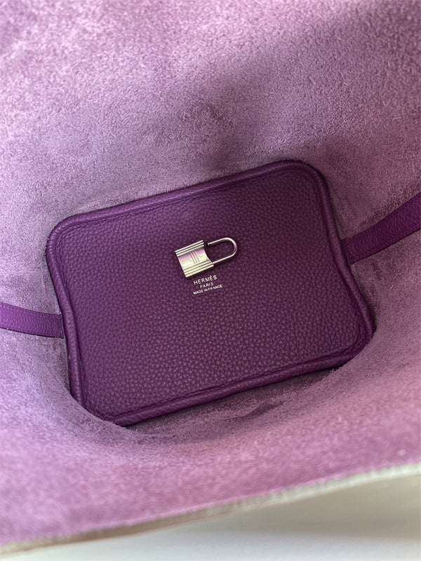 Side view of sophisticated structured handbag