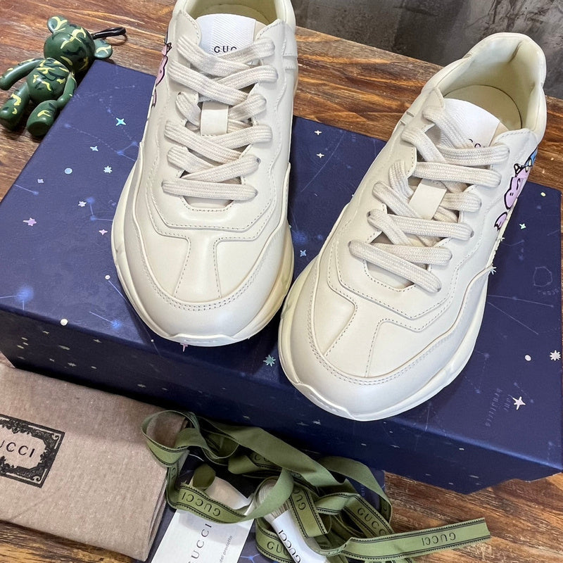 Gucci two-tone luxury sneakers view 10 signature lace-up style