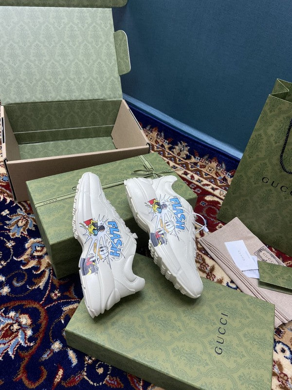 Gucci tonal black luxury sneakers view 7 premium leather build