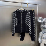 Close-up detail shot of Louis Vuitton luxury clothing with runway-inspired design