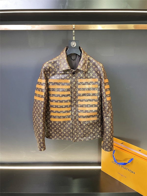 Front view of Louis Vuitton luxury clothing with runway-inspired design