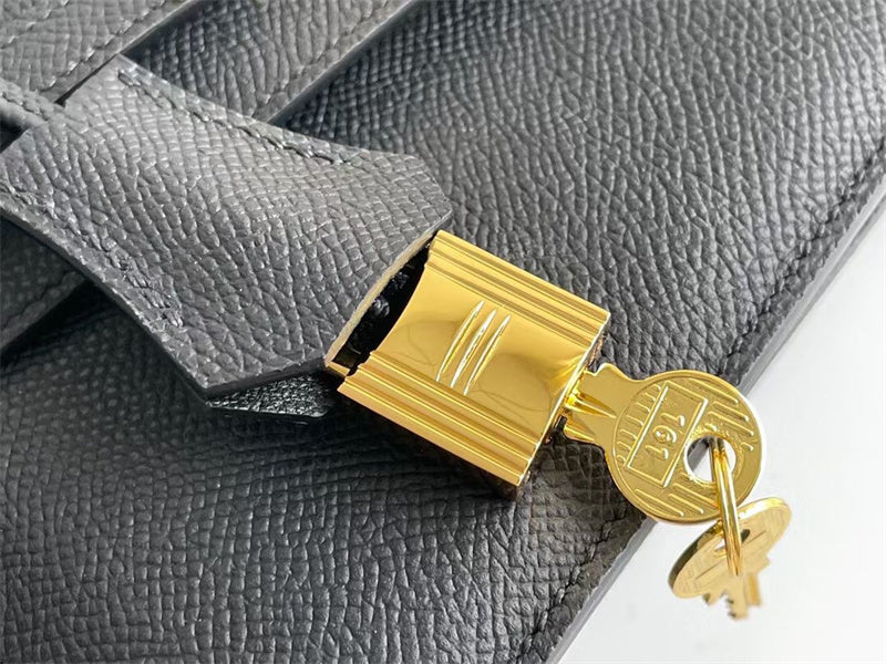 Side view of modernist structured handbag