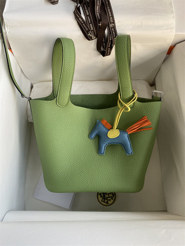 Side view of sophisticated structured handbag