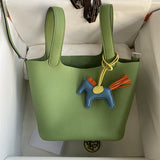 Side view of sophisticated structured handbag