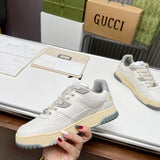 Gucci crisp white luxury sneakers view 10 retro runner design