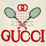 Flat lay presentation of Gucci luxury clothing with contemporary cut