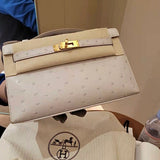 Side view of modern structured handbag