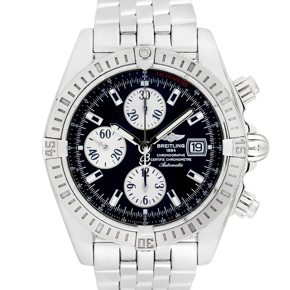 Side view of Breitling men's watch