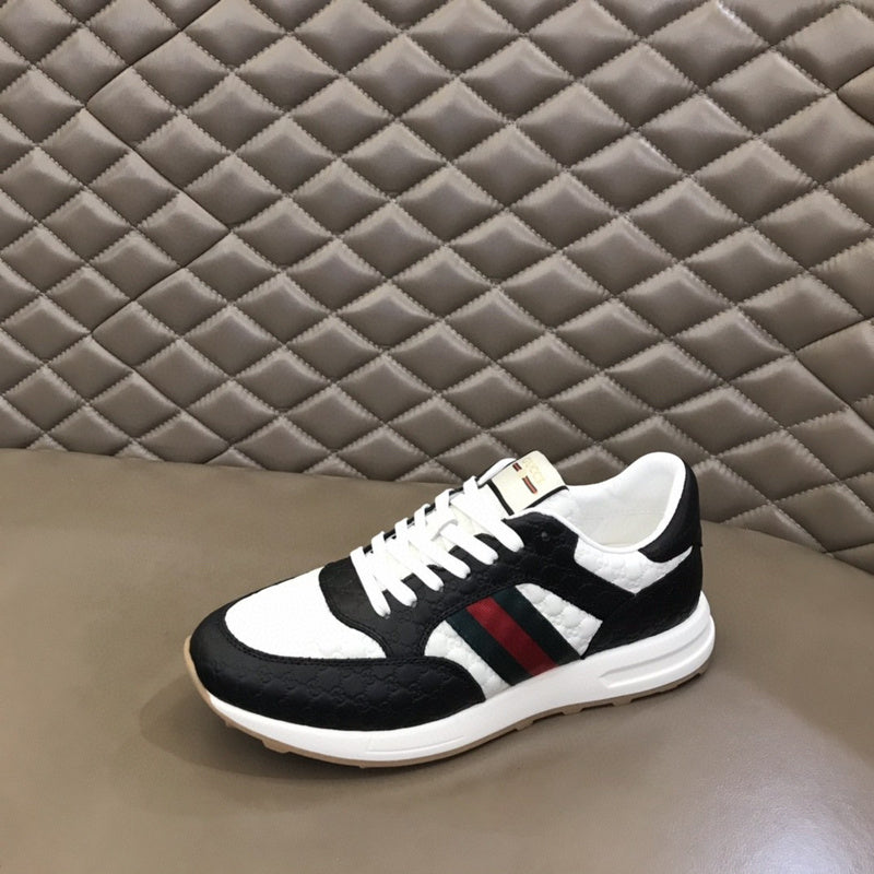 Gucci fresh white-and-black luxury sneakers view 6 signature lace-up style