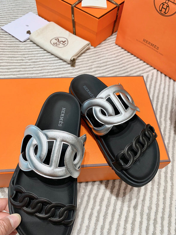 Hermès Beige Ankle Strap Sandals - Lifestyle Styling Shot