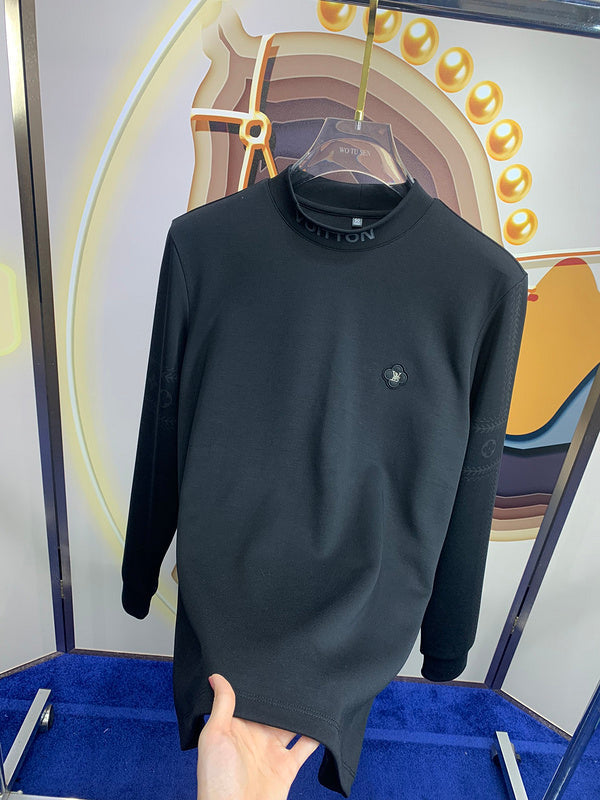 Front view of Louis Vuitton luxury clothing with monogram-inspired silhouette