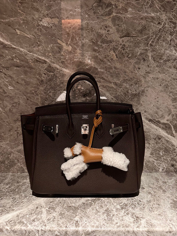 Side view of chic structured handbag