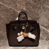 Side view of chic structured handbag