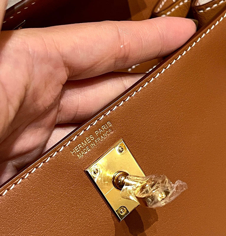 Side view of sophisticated structured handbag