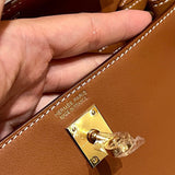Side view of sophisticated structured handbag