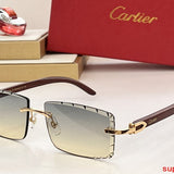 Close-up detail view of Cartier unisex sunglasses