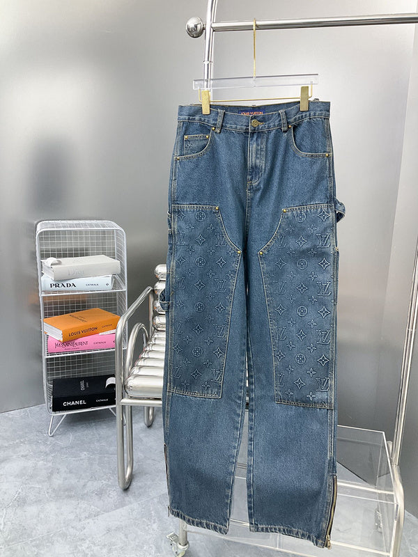 Front view of Louis Vuitton luxury clothing with tailored silhouette