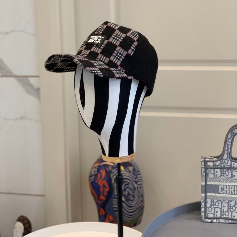 Close-up detail view of Burberry unisex cap