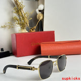 Close-up detail view of Cartier unisex sunglasses