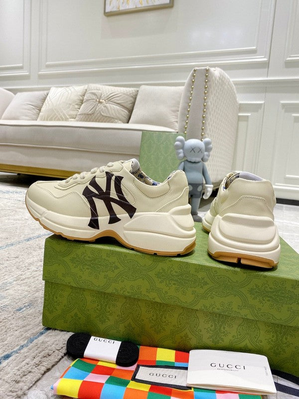 Gucci two-tone luxury sneakers view 7 breathable knit upper