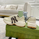 Gucci two-tone luxury sneakers view 7 breathable knit upper
